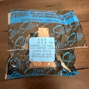 Vintage Silkies Control Top Pantyhose Large Beige (Sealed)